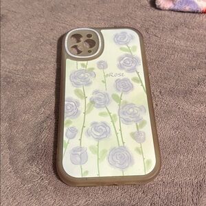 Floral iPhone Case with Purple Roses